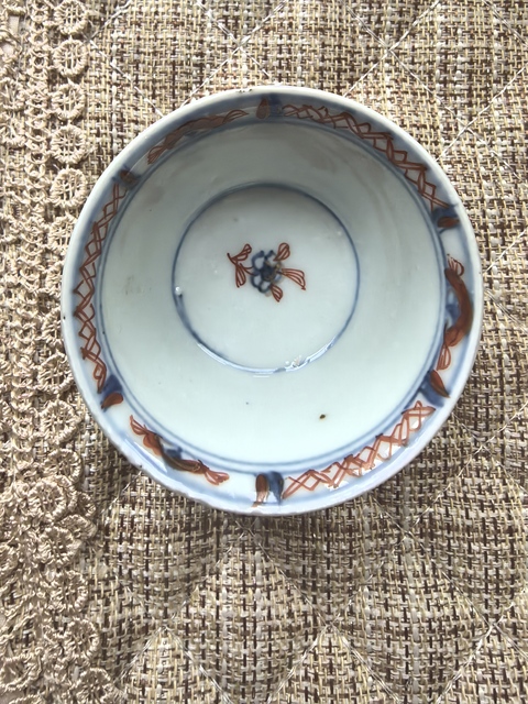 古玩陶瓷青花青花礬紅杯碟真品鑒賞圖
