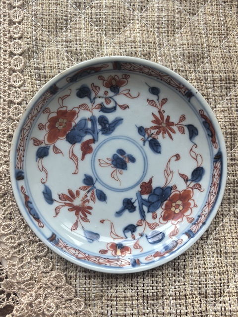 古玩陶瓷青花青花礬紅杯碟真品鑒賞圖