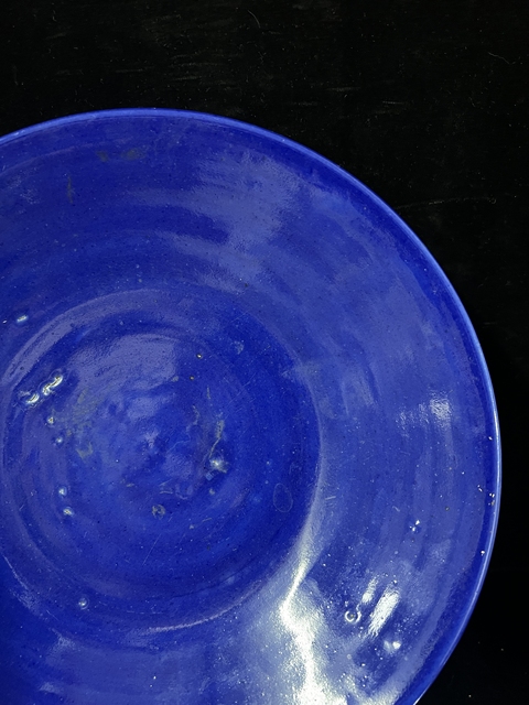 古玩陶瓷祭蘭釉盤真品鑒賞圖