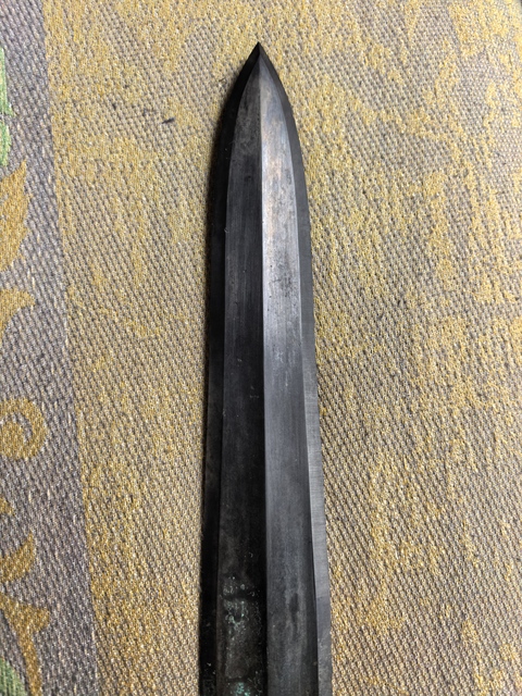 古玩銅器戰(zhàn)國(guó)竹節(jié)劍真品鑒賞圖