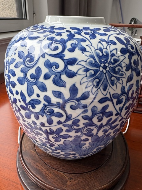 古玩陶瓷晚清青花罐真品鑒賞圖
