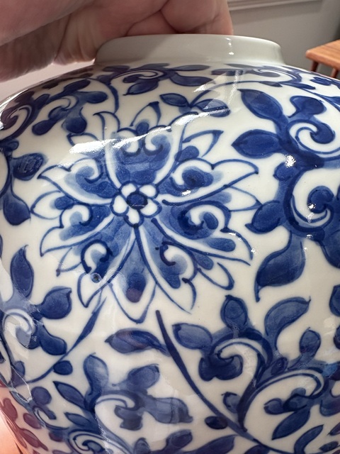 古玩陶瓷晚清青花罐真品鑒賞圖