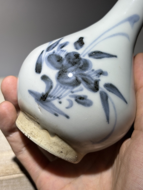 古玩陶瓷明末清初青花花卉紋玉壺春瓶拍賣，當(dāng)前價(jià)格888元