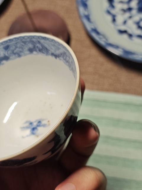 古玩陶瓷青花山水樓閣紋杯真品鑒賞圖