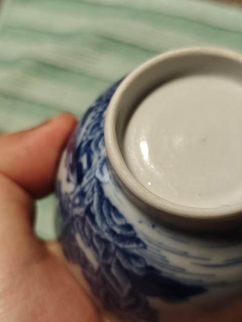 古玩陶瓷青花山水樓閣紋杯真品鑒賞圖