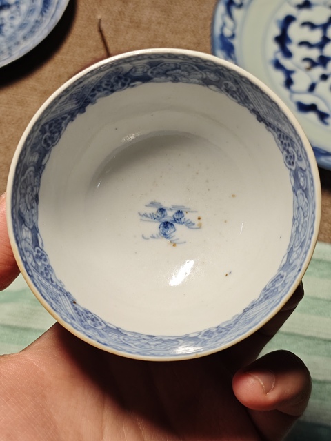 古玩陶瓷青花山水樓閣紋杯真品鑒賞圖