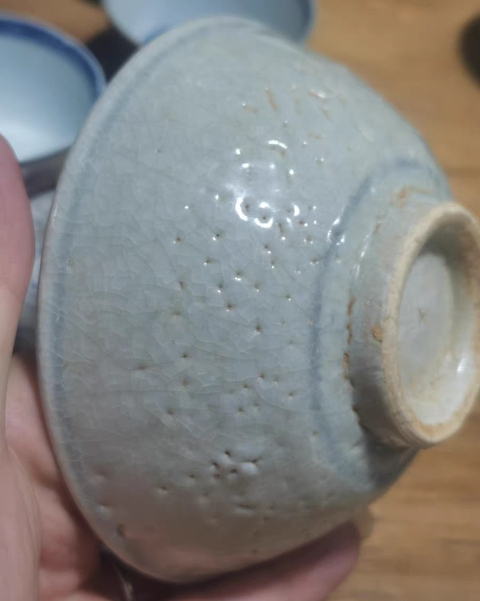 古玩陶瓷青花高官厚祿圖茶碗真品鑒賞圖