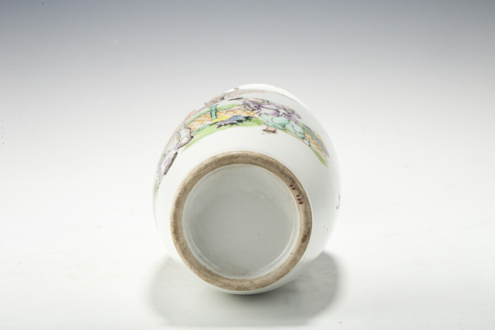 古玩陶瓷·粉彩陶淵明愛(ài)菊?qǐng)D雙耳瓶
真品鑒賞圖