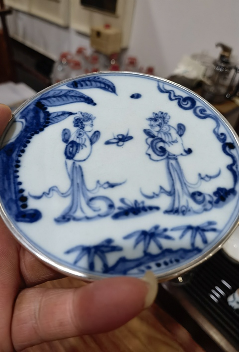 古玩陶瓷仕女紋青花標本真品鑒賞圖
