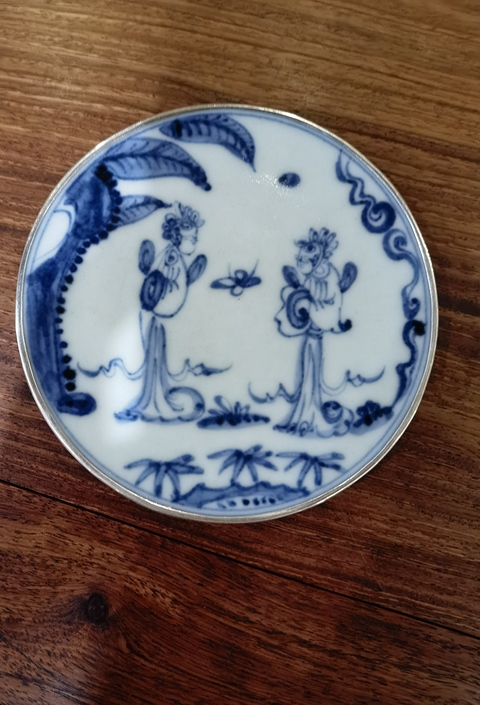 古玩陶瓷仕女紋青花標本真品鑒賞圖