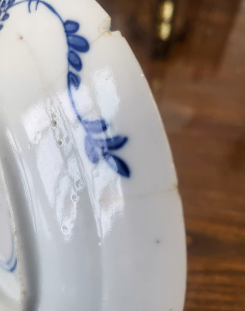 古玩陶瓷晚清青花盤真品鑒賞圖