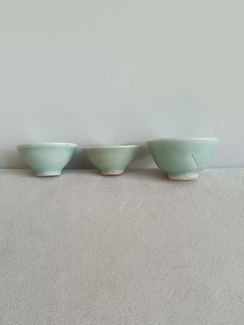 古玩陶瓷豆青釉杯拍賣,當前價格198元