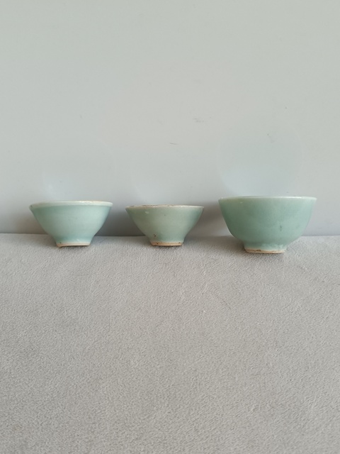古玩陶瓷豆青釉杯拍賣,當前價格198元