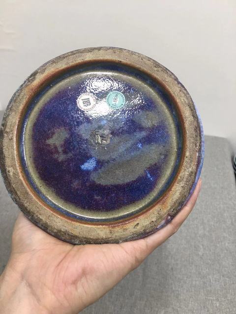 古玩陶瓷鈞紅窯變釉撇口瓶真品鑒賞圖
