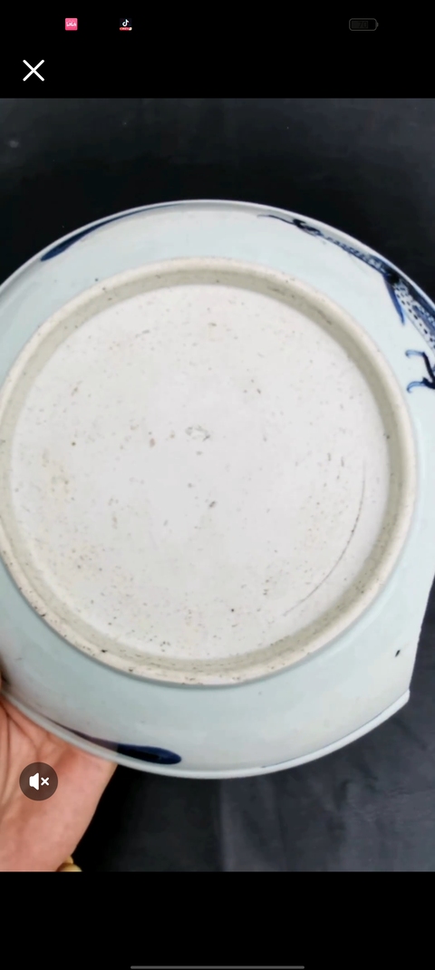 古玩陶瓷青花過墻龍紋盤真品鑒賞圖