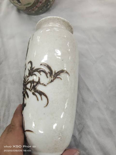 古玩陶瓷哥釉鐵骨泥瓶真品鑒賞圖