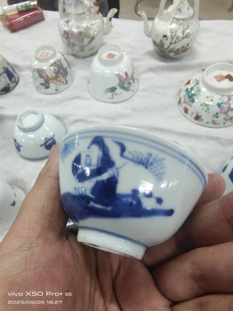 古玩陶瓷福祿壽青花杯真品鑒賞圖