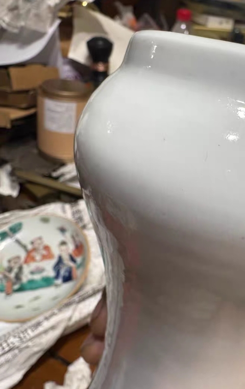 古玩陶瓷白釉蒜頭瓶真品鑒賞圖