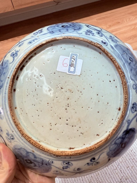 古玩陶瓷青花花卉紋盤真品鑒賞圖