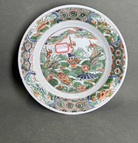 古玩陶瓷五彩盤真品鑒賞圖