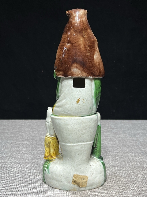 古玩陶瓷清中期 素三彩觀音真品鑒賞圖