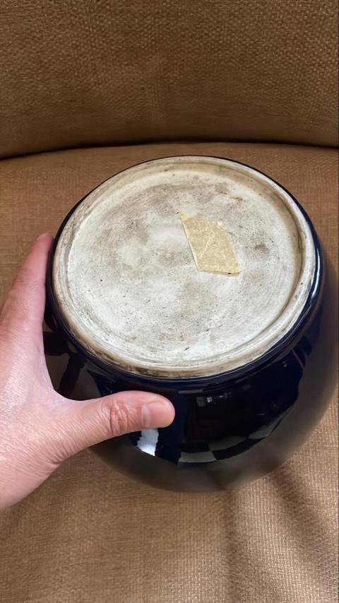 古玩陶瓷乾隆藍釉罐真品鑒賞圖