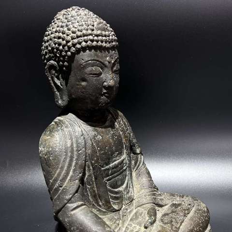 古玩銅器銅釋迦摩尼佛像真品鑒賞圖