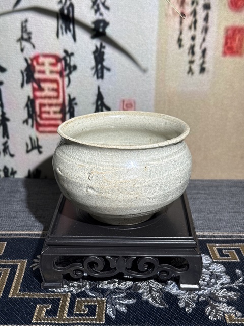 古玩陶瓷青白釉罐或者茶入真品鑒賞圖