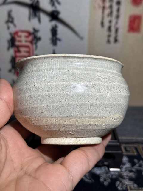 古玩陶瓷青白釉罐或者茶入真品鑒賞圖