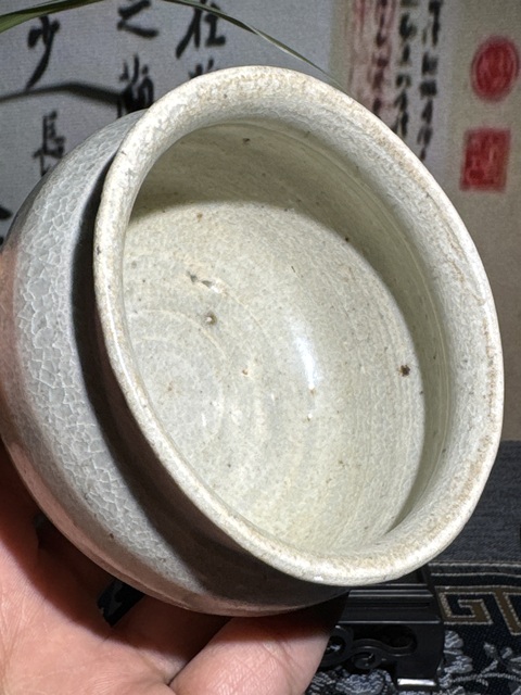 古玩陶瓷青白釉罐或者茶入真品鑒賞圖