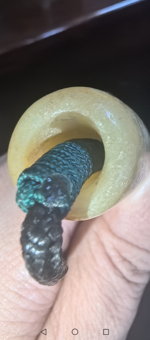 古玩玉器天然黃玉管真品鑒賞圖