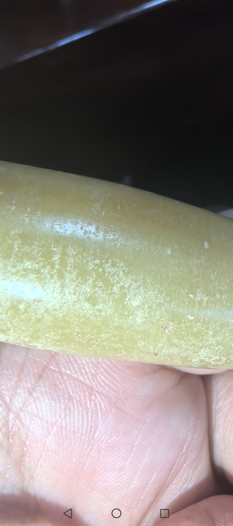古玩玉器天然黃玉管真品鑒賞圖