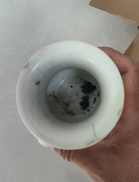 古玩陶瓷淺降彩博古紋渣斗真品鑒賞圖