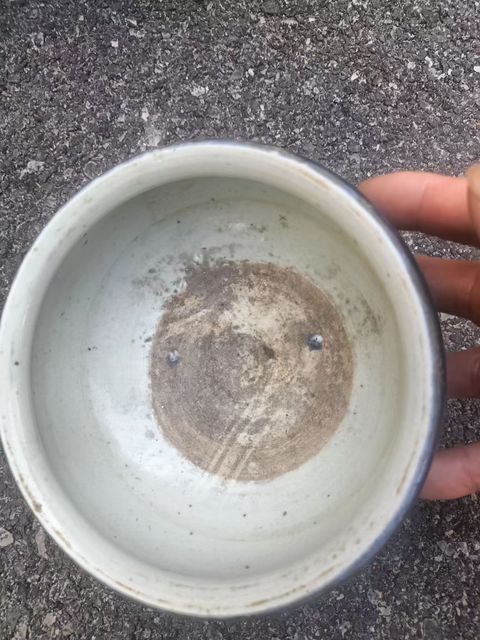 古玩陶瓷霽藍釉三乳足缽式香爐真品鑒賞圖