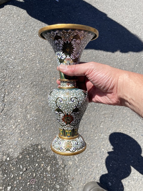 古玩銅器景泰藍瓶真品鑒賞圖