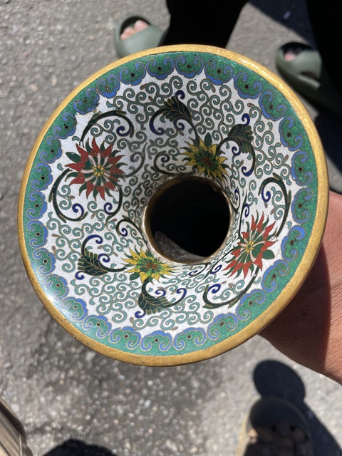 古玩銅器景泰藍瓶真品鑒賞圖