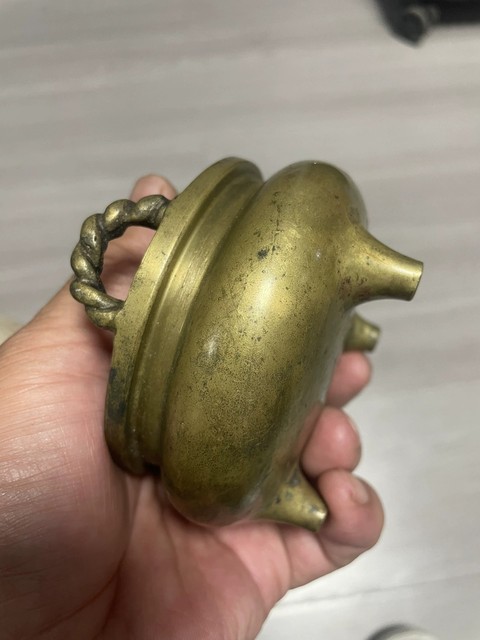 古玩銅器繩耳爐真品鑒賞圖