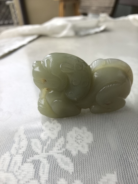 古玩玉器和田玉雕“瑞獸”擺件真品鑒賞圖