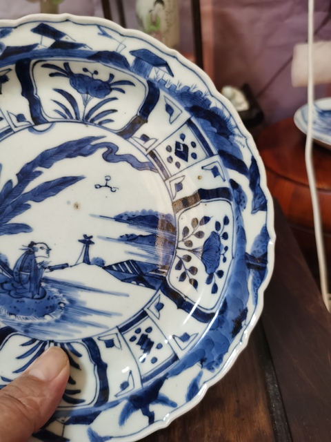 古玩陶瓷青花折沿盤真品鑒賞圖