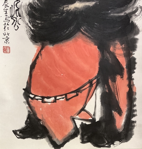 古玩字畫軍旅藝術家 原中美協理事 董辰生先生 心懷鬼胎者不愿見此君 手工原裱立軸拍賣,當前價格16660元