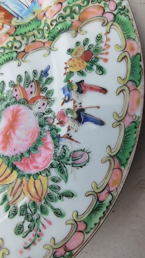 古玩陶瓷廣彩人物故事紋盤真品鑒賞圖