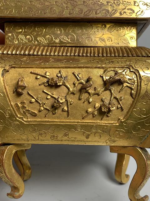 古玩雜項獅鈕鎏金熏爐真品鑒賞圖