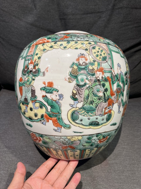 古玩陶瓷五彩人物故事罐真品鑒賞圖