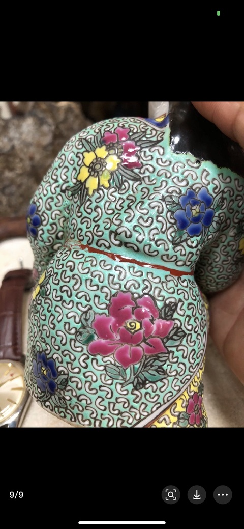 古玩陶瓷和合二仙粉彩塑像拍賣，當(dāng)前價(jià)格3888元