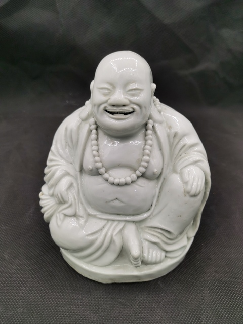 古玩陶瓷德化白瓷彌勒佛坐像真品鑒賞圖