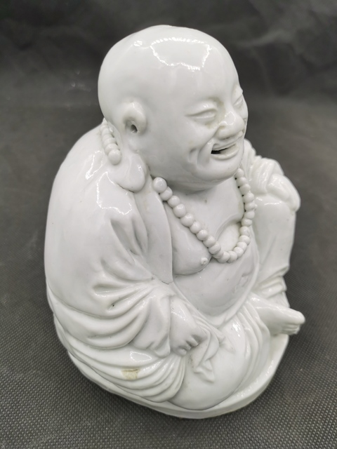 古玩陶瓷德化白瓷彌勒佛坐像真品鑒賞圖