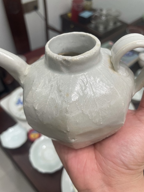 古玩陶瓷宋代·青白釉印樹葉紋壺 真品鑒賞圖