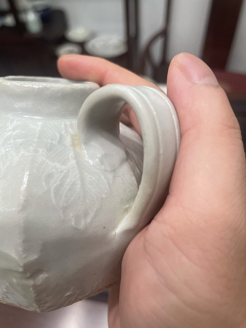 古玩陶瓷宋代·青白釉印樹葉紋壺 真品鑒賞圖