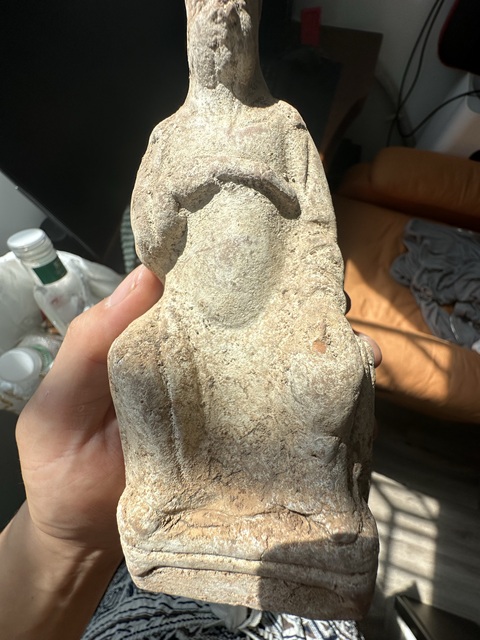 古玩陶瓷紅陶文官傭真品鑒賞圖