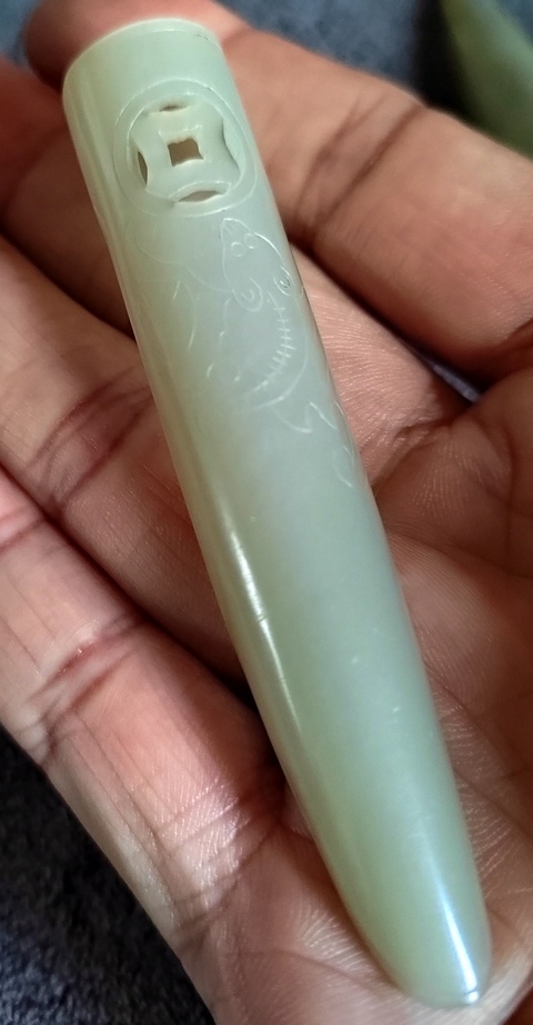 古玩玉器玉指甲套真品鑒賞圖